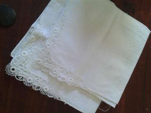 vintage hankies with handmade lace