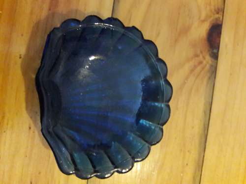 vintage blue glass shell