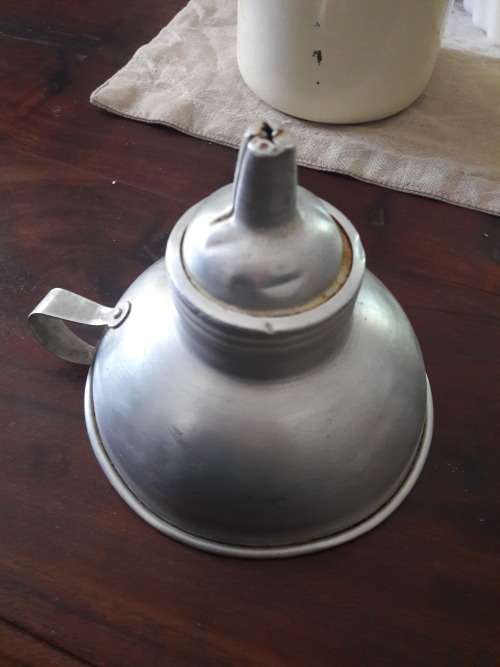 vintage tin funnel