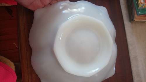 milk glass bowl with grape pattern