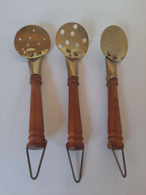 copper spoons x 3