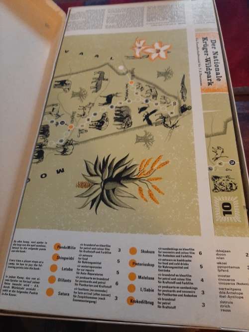 vintage south africa nasional kruger wiltuin bord spel
