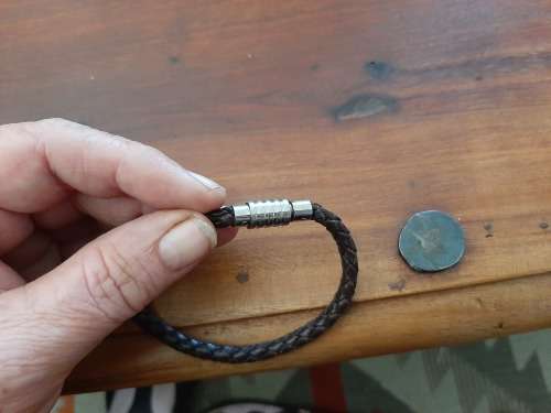 JAa steel mens leather bracelet