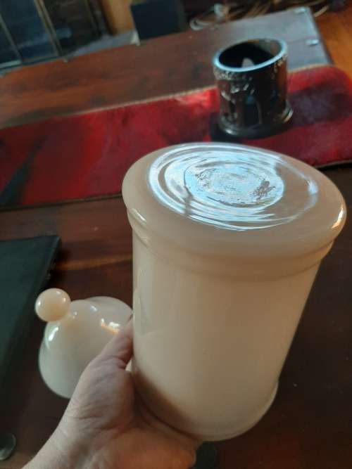 Milk glass bowl with lid