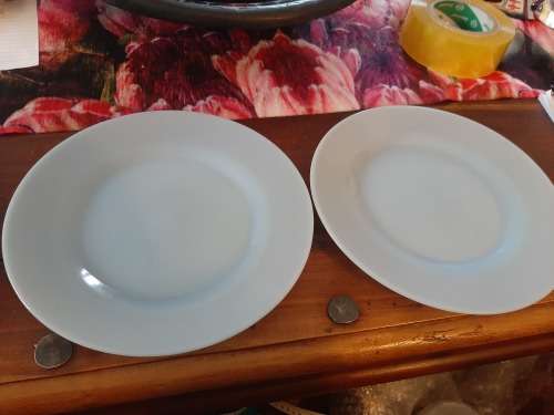 Blue milk glass plate