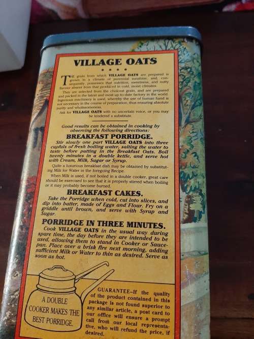 Village oats tin vintage