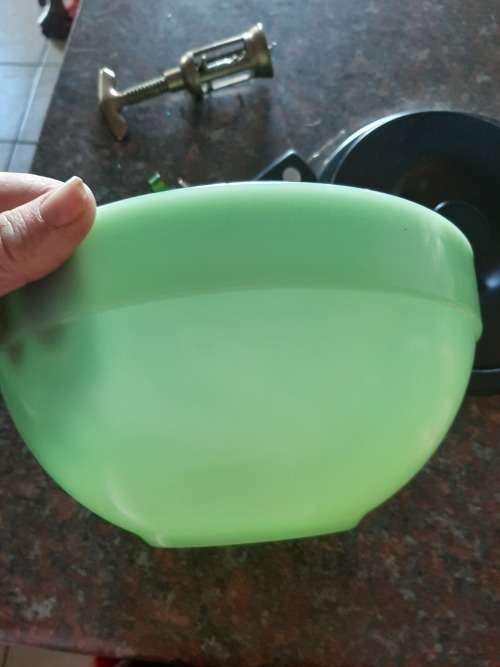 Jade milk glass mixing bowl