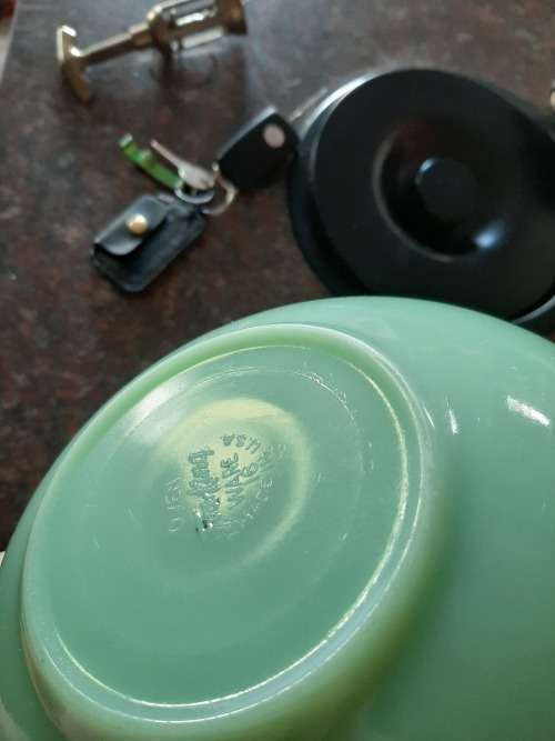 Jade milk glass mixing bowl