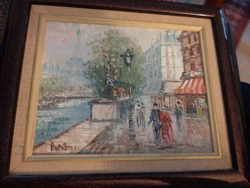 Original Paris street view oil painting