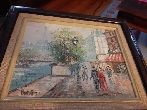 Original Paris street view oil painting