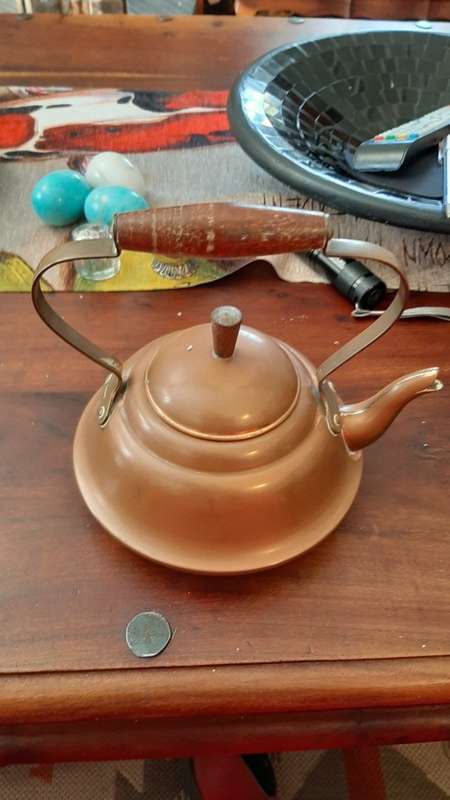 Vintage copper and brass kettle