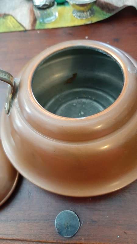 Vintage copper and brass kettle