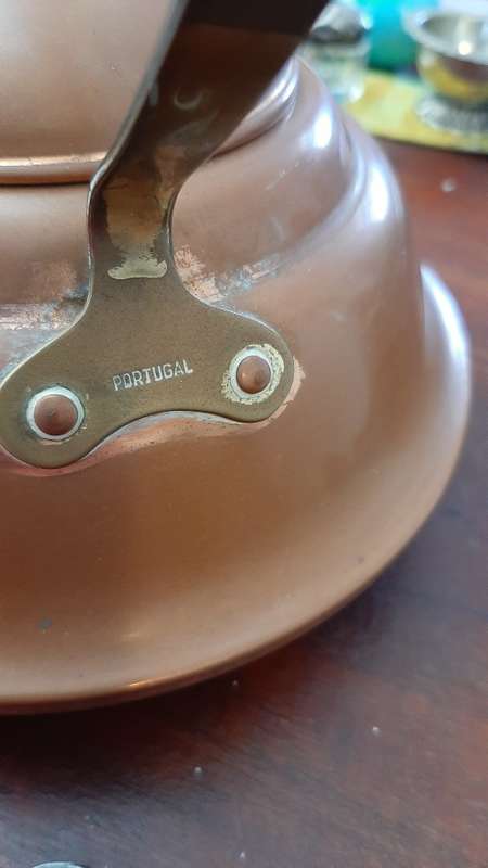 Vintage copper and brass kettle