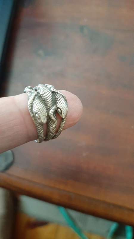 Sterling silver 3 snake ring