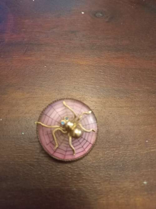 Pink spider brooch vintage
