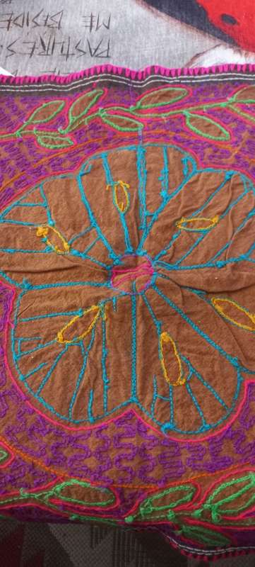 Vintage Shipibo Indian Art Hand Embroidered Ayahuasca cloth