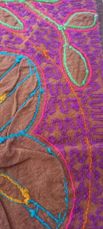 Vintage Shipibo Indian Art Hand Embroidered Ayahuasca cloth