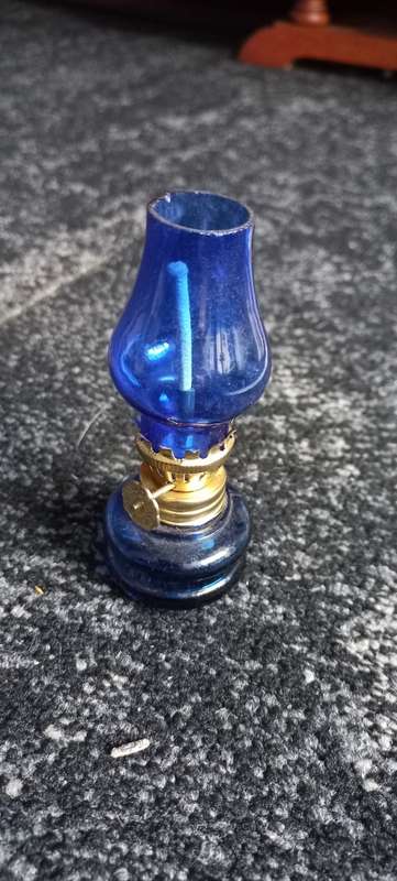 Small glass oil lamp