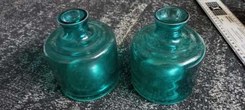 Handmade glass bottles green