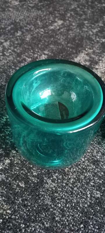 Handmade glass bottles green