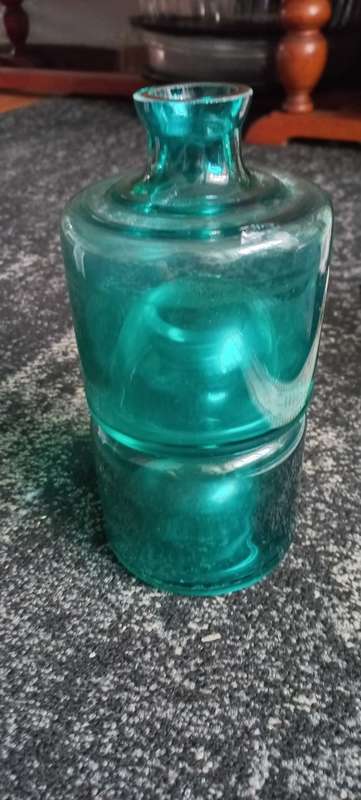 Handmade glass bottles green