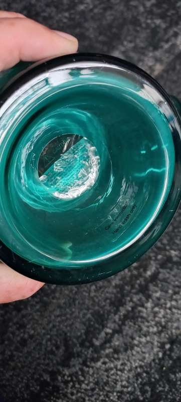 Handmade glass bottles green