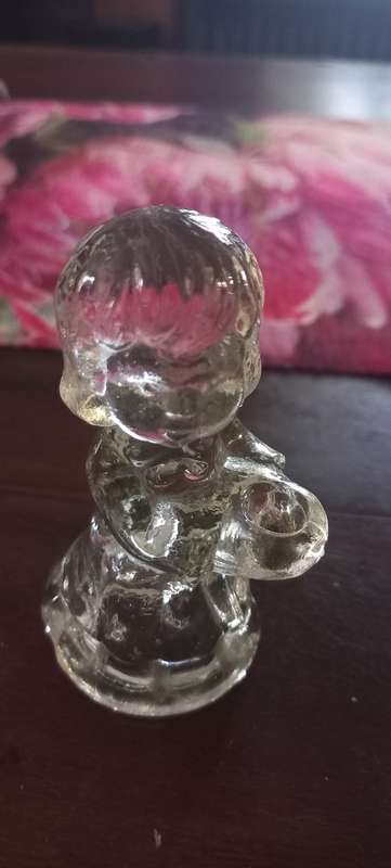 Glass girl candle holder