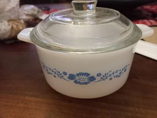 Milk glass bowl with lid vintage
