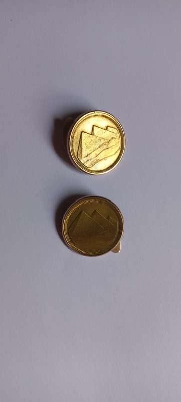 9 ct gold cufflinks with Egyptian coins
