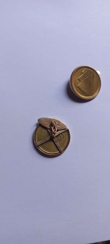 9 ct gold cufflinks with Egyptian coins