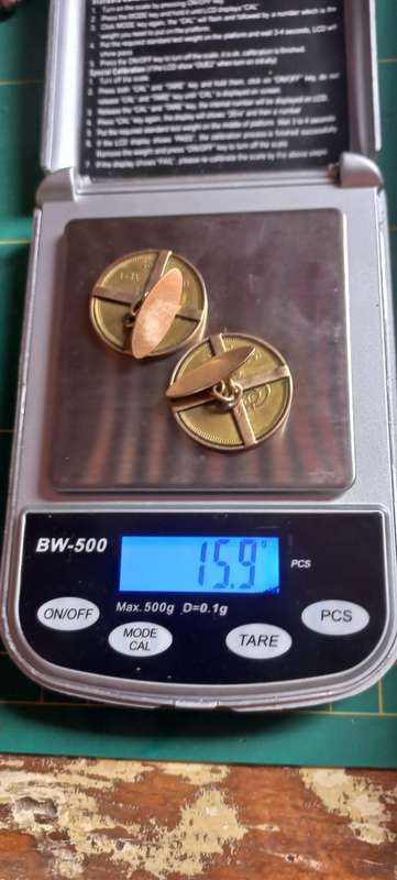 9 ct gold cufflinks with Egyptian coins