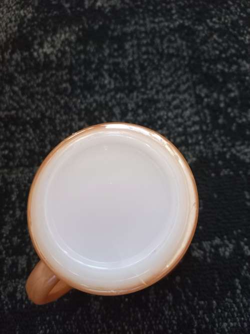 Orange milk glass cup vintage