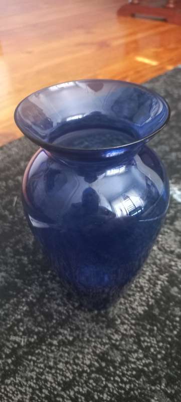 vintage blue vase glass