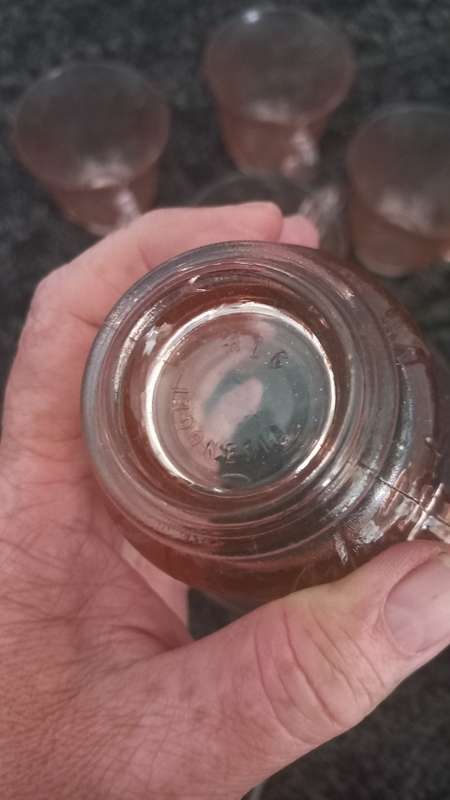 Vintage pink cups made in Indonesia x 5