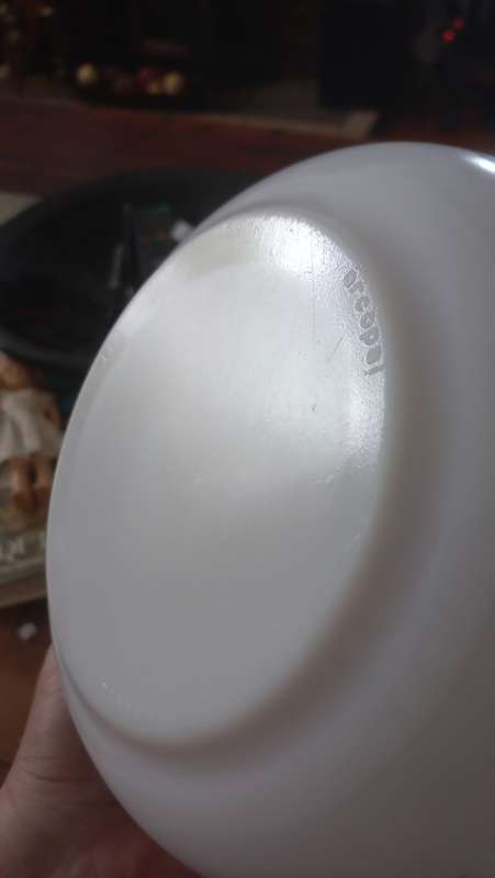 arcopal france scalloped bowl blue flowers,