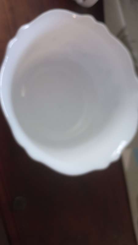 arcopal france scalloped bowl blue flowers,