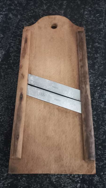 Vintage Rostfrei Wooden Mandolin Slicer Shredder With Sharp Blades