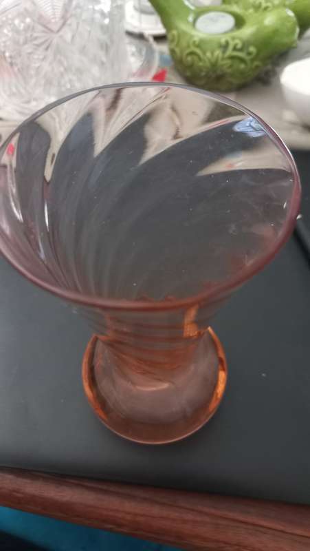 Vintage rose glass vase