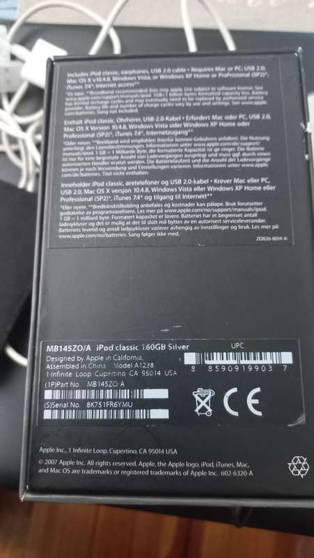 apple ipod classic 160 gb 2007