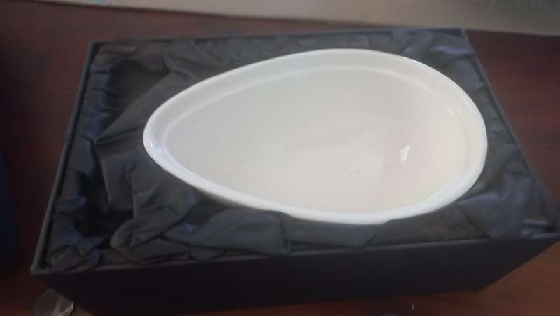 Andy c egg shape bowl in box