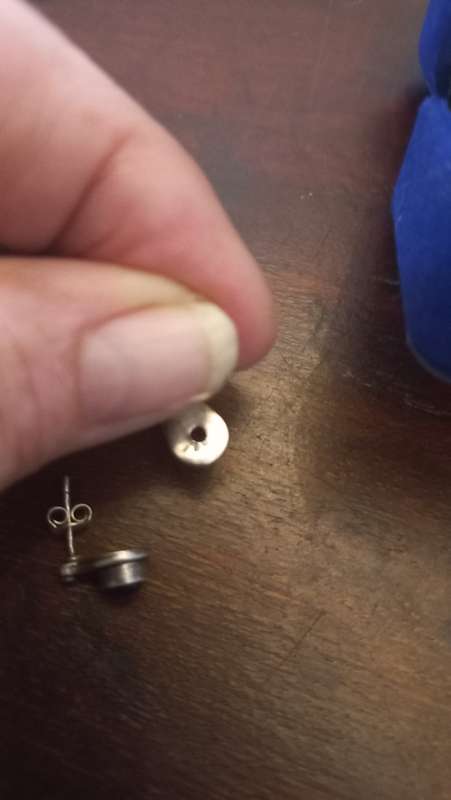 Sterling silver earrings with purple stone