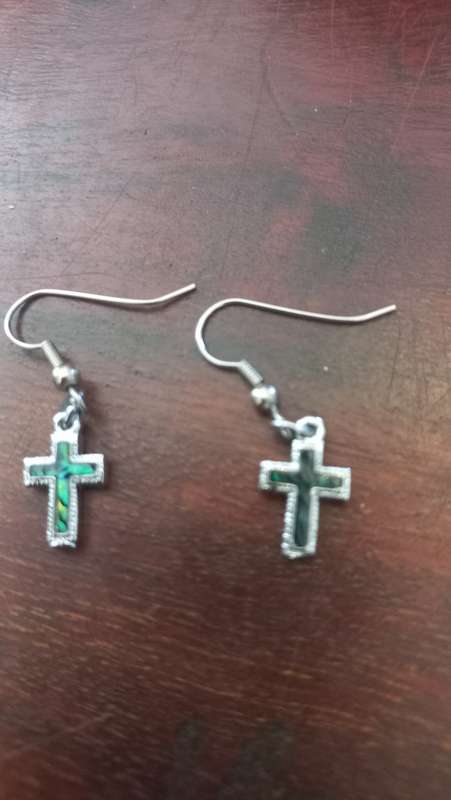 Silver cross earrings