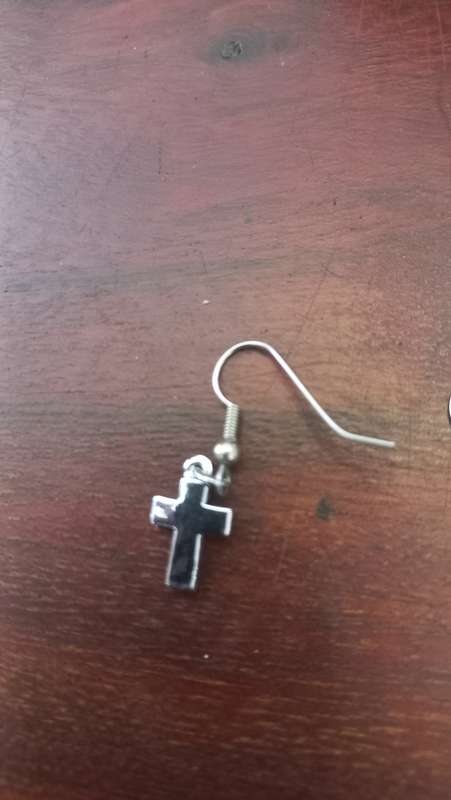 Silver cross earrings