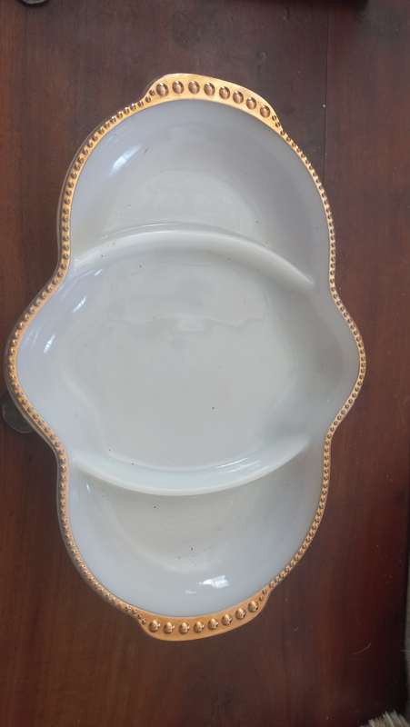 Milk glass plate vintage