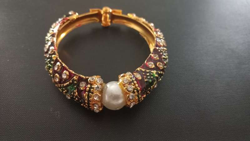 Plated Enamel Ruby Stone bracelet