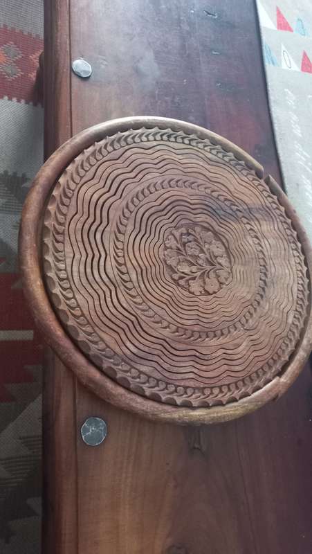 Wood Tray Dried Fruit Decorative Handcrafted Real Wood Folding Plate for Snack