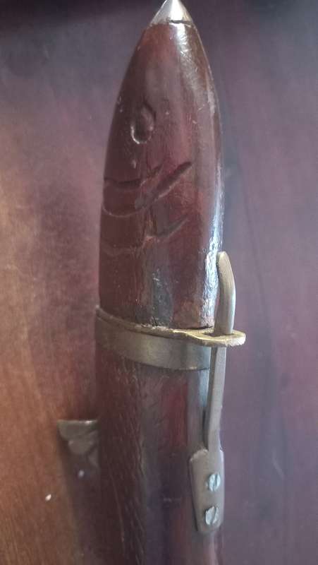 Vintage Wood And Brass Fish Carved Cutlery Set Fork Knife