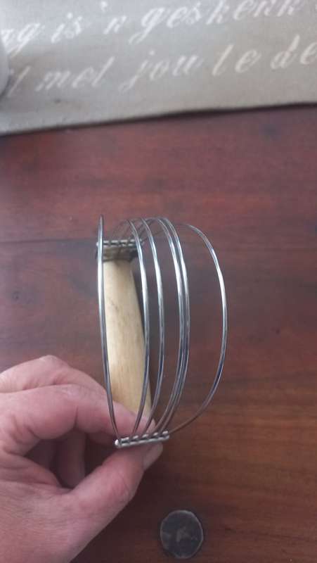 Vintage Dough Blender, Stainless with Wood Handle, -