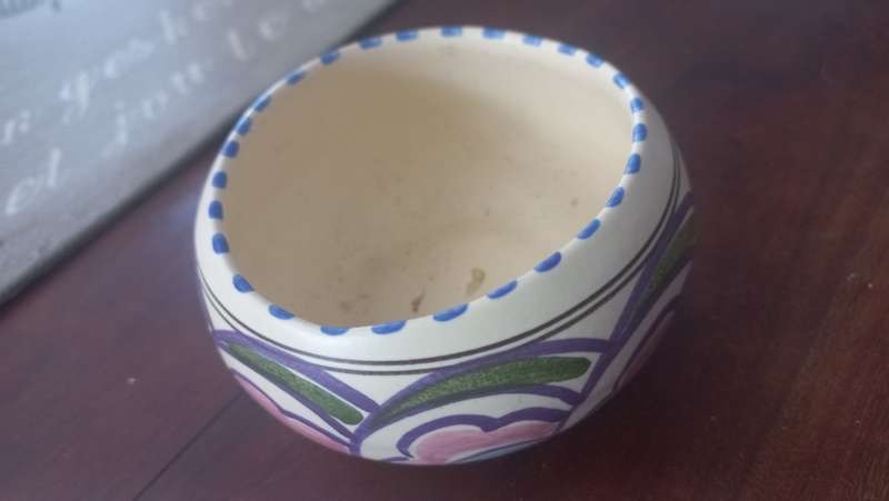 Vintage Honiton Pottery Devon England Open Sugar Bowl Eastern Scroll Pattern