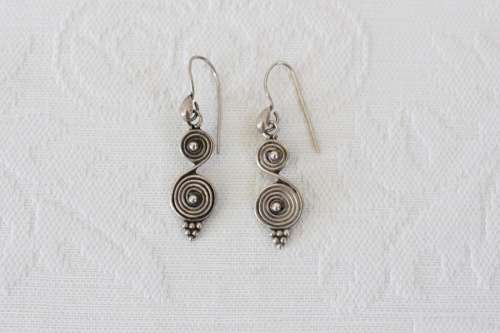 STERLING SILVER VINTAGE SPIRAL DROP EARRINGS
